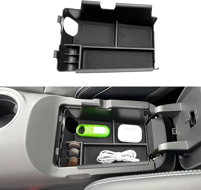(3pcs) Coleya 2024 2025 2026 Mustang Accessories Center Console Organizer/Door Side Storage Box for Ford Mustang,Durable ABS Plastic&Anti-Slip Rubber 2025 Mustang GT Console Tray/Door Organizer Insert