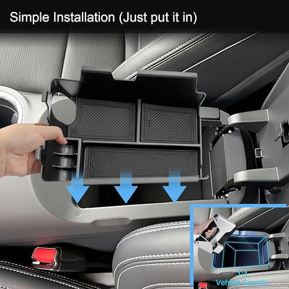 (3pcs) Coleya 2024 2025 2026 Mustang Accessories Center Console Organizer/Door Side Storage Box for Ford Mustang,Durable ABS Plastic&Anti-Slip Rubber 2025 Mustang GT Console Tray/Door Organizer Insert